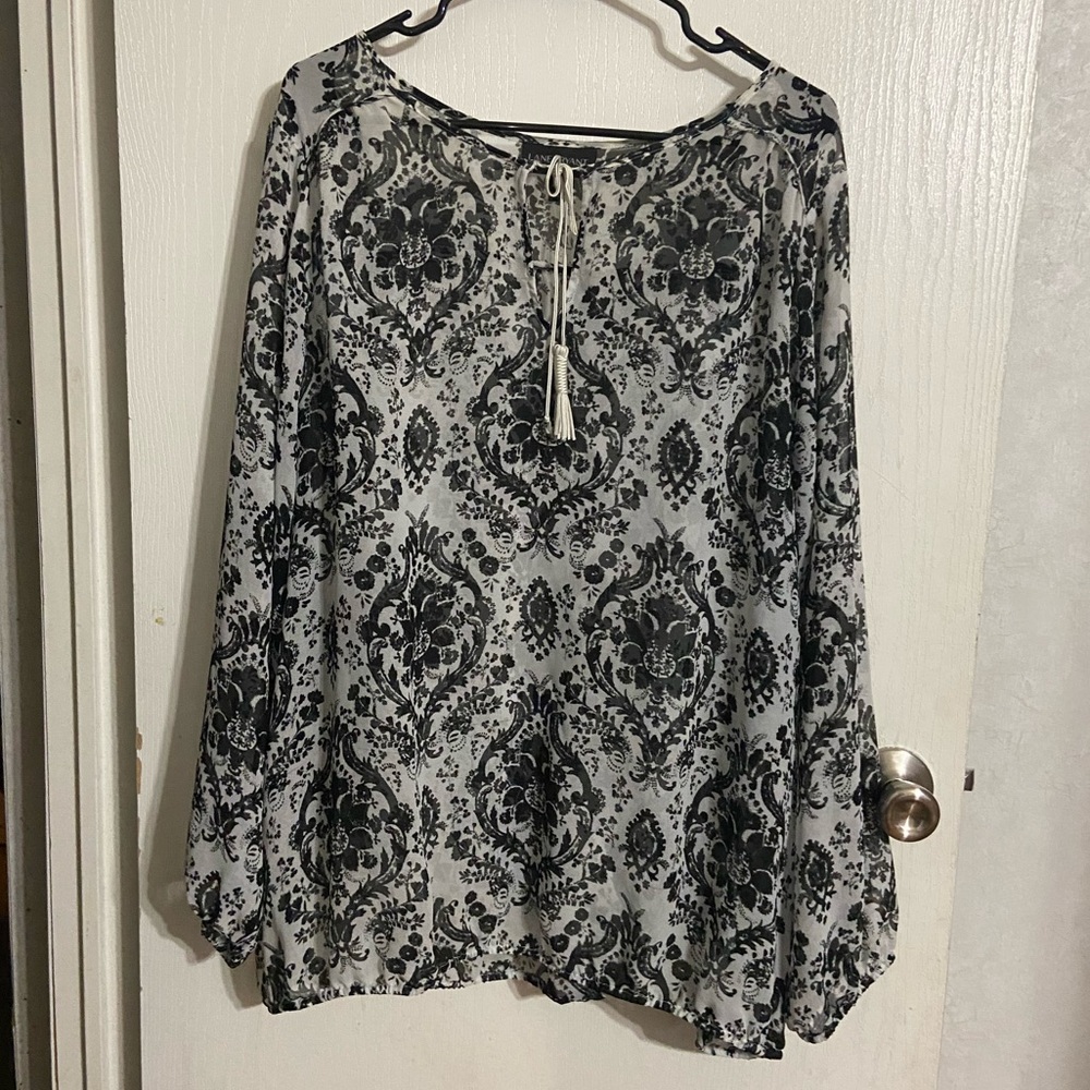 Black and White Sheer Top from Lane Bryant